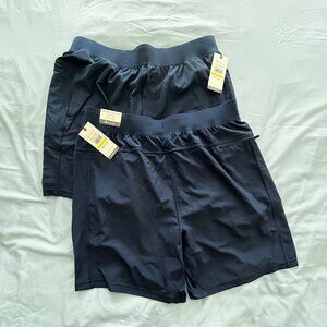 TWO PAIRS GAIAM Men's 7” Athletic Shorts And Front Pockets Large NWT